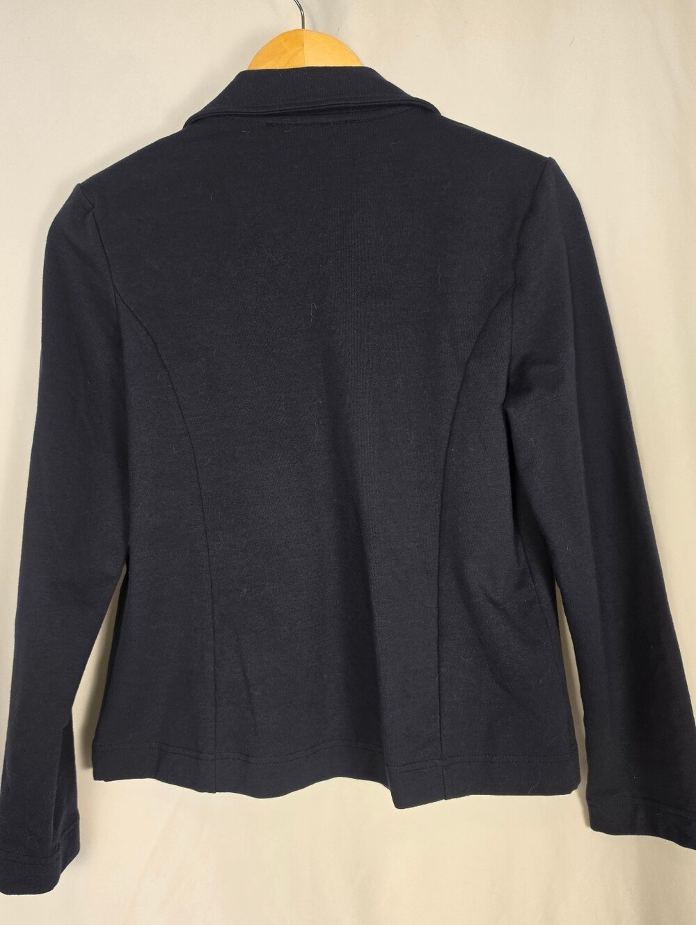 Tommy Hilfiger Navy Double Breasted Knit Blazer Gold Buttons Size S/P - Picture 2 of 5